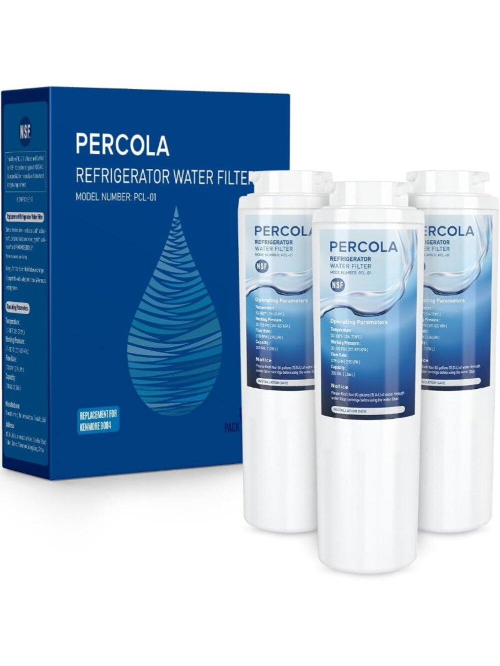 NSF Certified Water Filter Replacement - 3 Pack for Clean, Safe Drinking Water